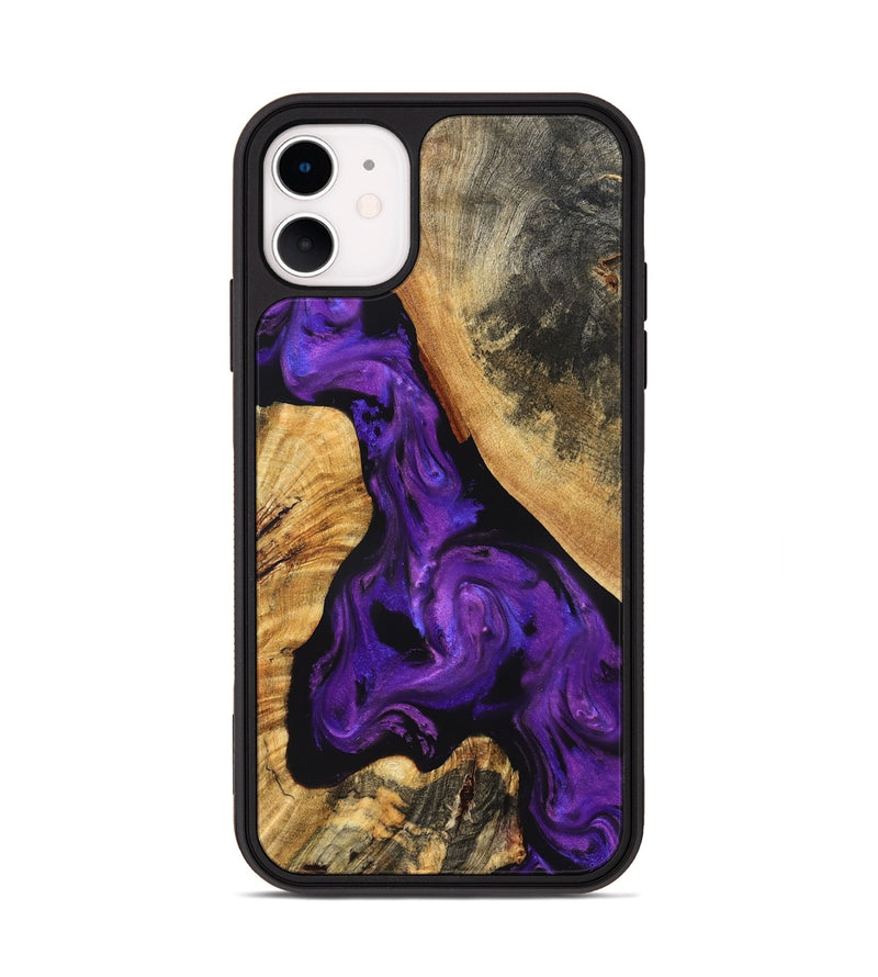 iPhone 11 Wood Phone Case - Clover (Purple, 825198)