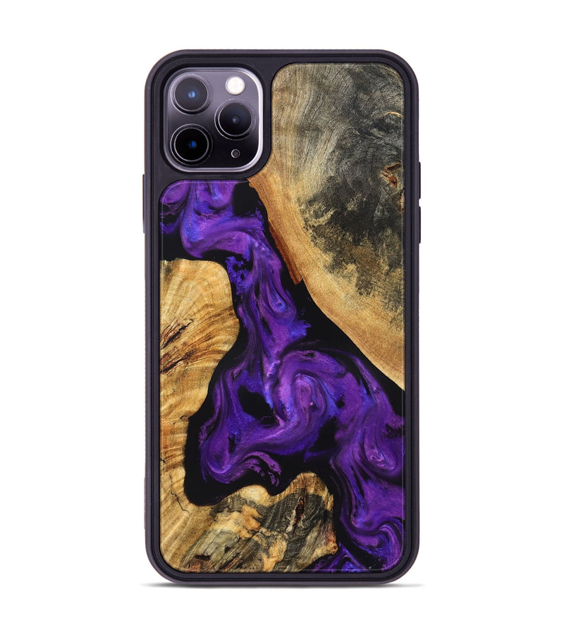 iPhone 11 Pro Max Wood Phone Case - Clover (Purple, 825198)