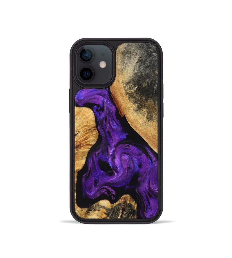 iPhone 12 mini Wood Phone Case - Clover (Purple, 825198)