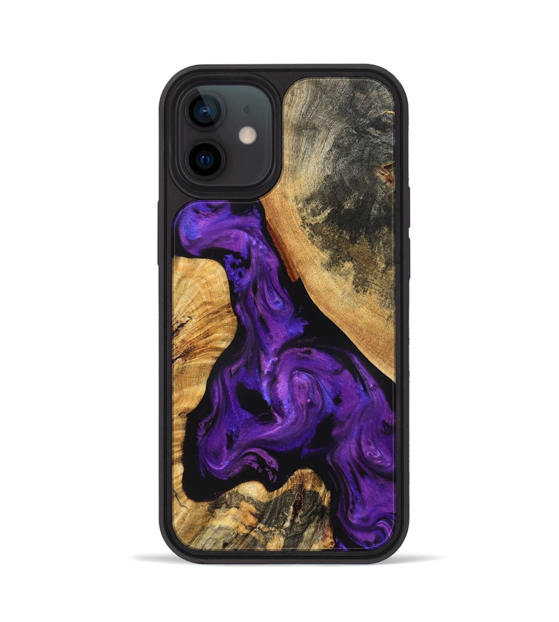 iPhone 12 Wood Phone Case - Clover (Purple, 825198)