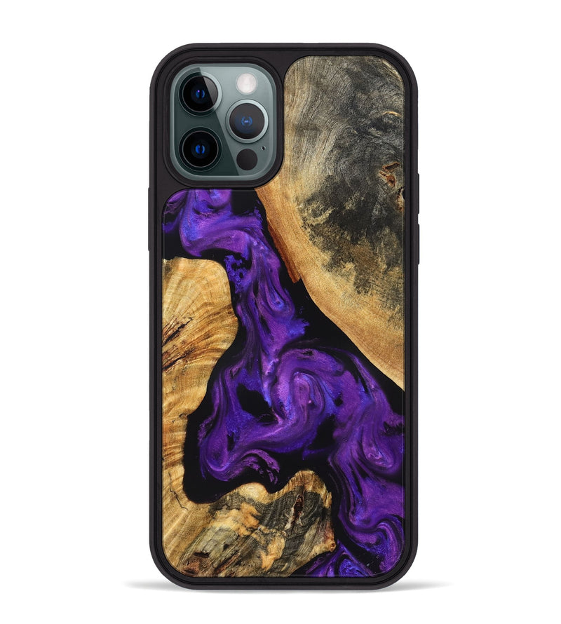 iPhone 12 Pro Max Wood Phone Case - Clover (Purple, 825198)