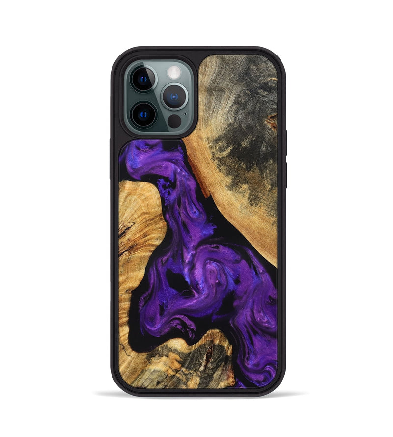 iPhone 12 Pro Wood Phone Case - Clover (Purple, 825198)