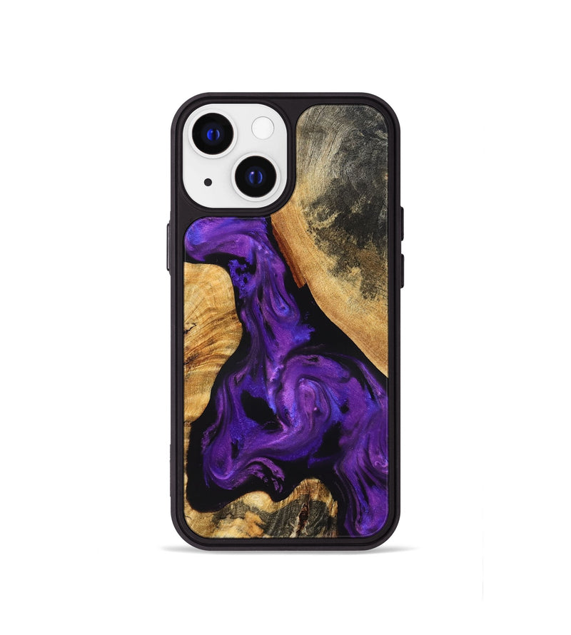 iPhone 13 mini Wood Phone Case - Clover (Purple, 825198)