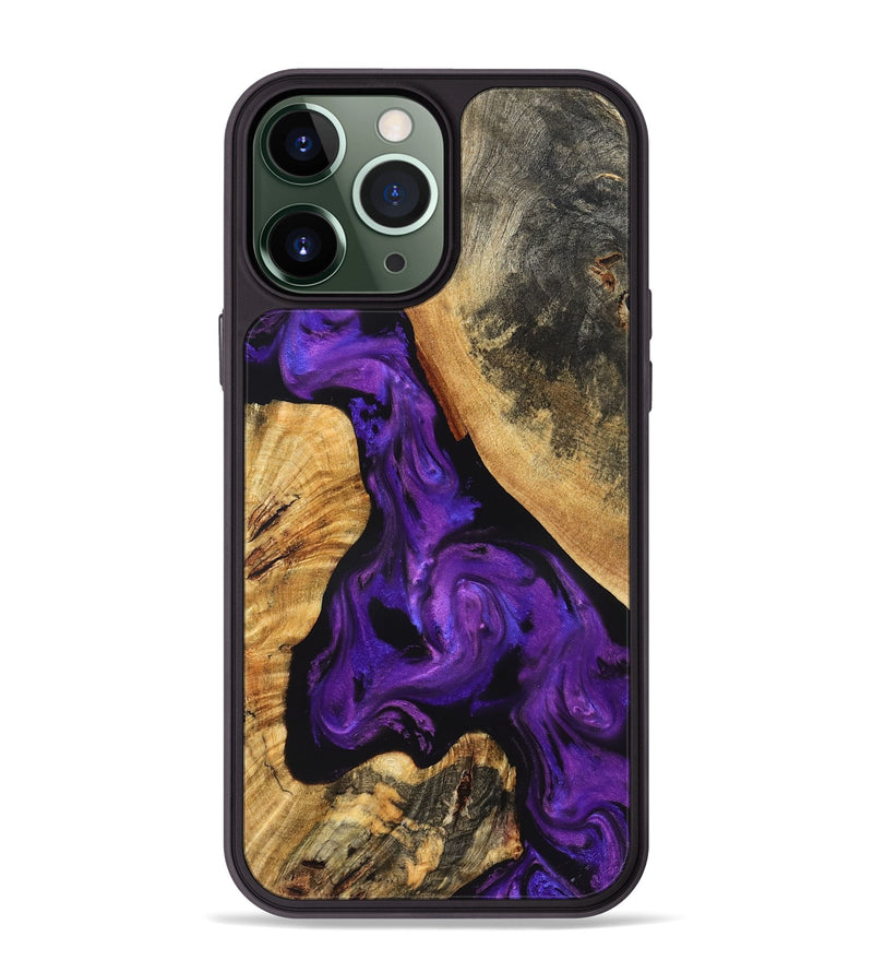 iPhone 13 Pro Max Wood Phone Case - Clover (Purple, 825198)
