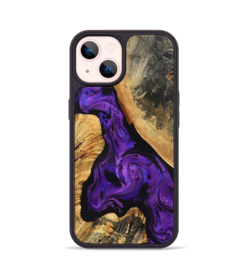 iPhone 14 Wood Phone Case - Clover (Purple, 825198)