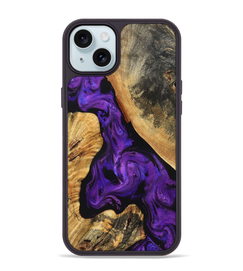 iPhone 15 Plus Wood Phone Case - Clover (Purple, 825198)
