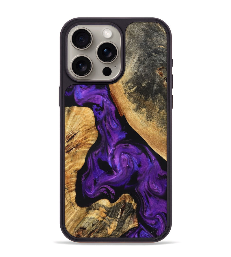 iPhone 15 Pro Max Wood Phone Case - Clover (Purple, 825198)