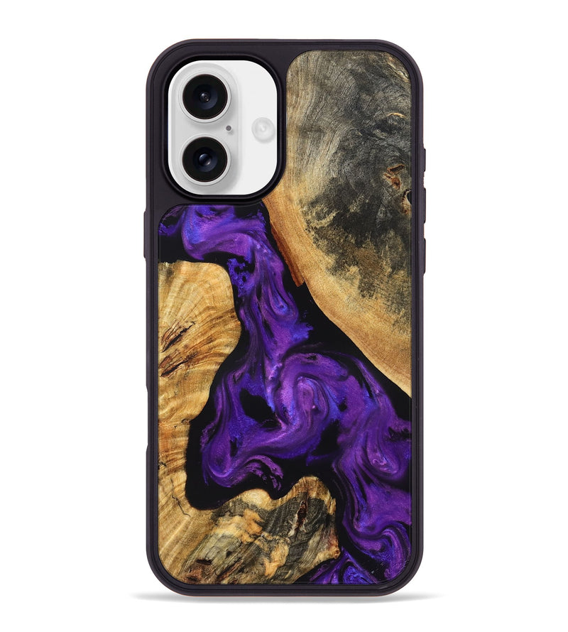 iPhone 16 Plus Wood Phone Case - Clover (Purple, 825198)