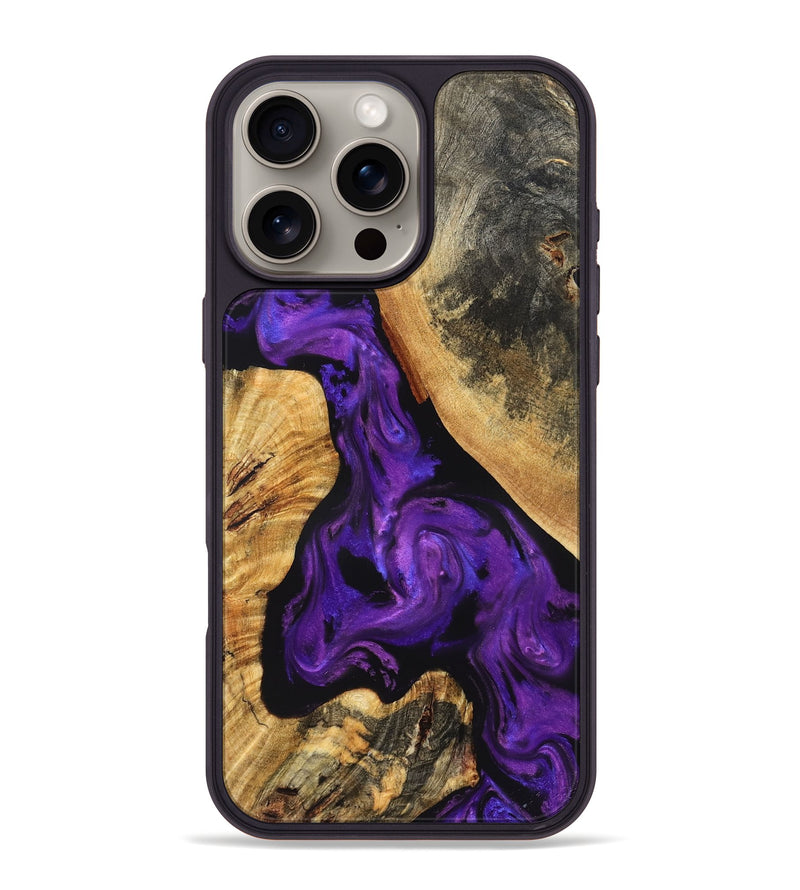 iPhone 16 Pro Max Wood Phone Case - Clover (Purple, 825198)