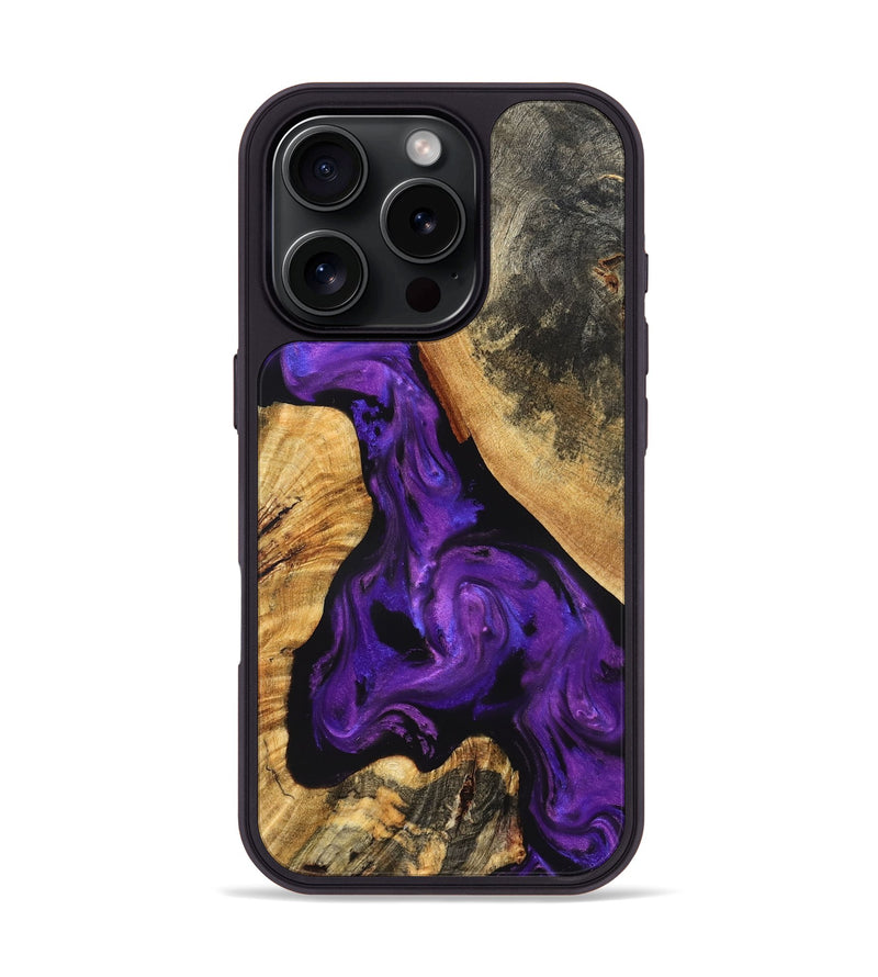 iPhone 16 Pro Wood Phone Case - Clover (Purple, 825198)