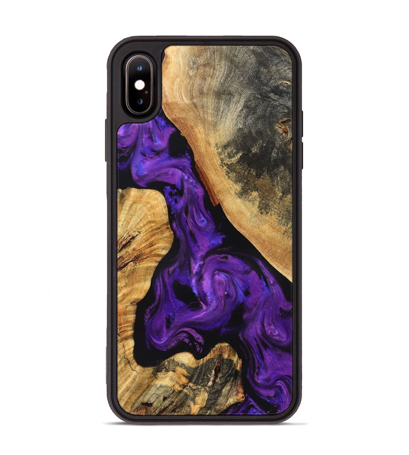 iPhone Xs Max Wood Phone Case - Clover (Purple, 825198)