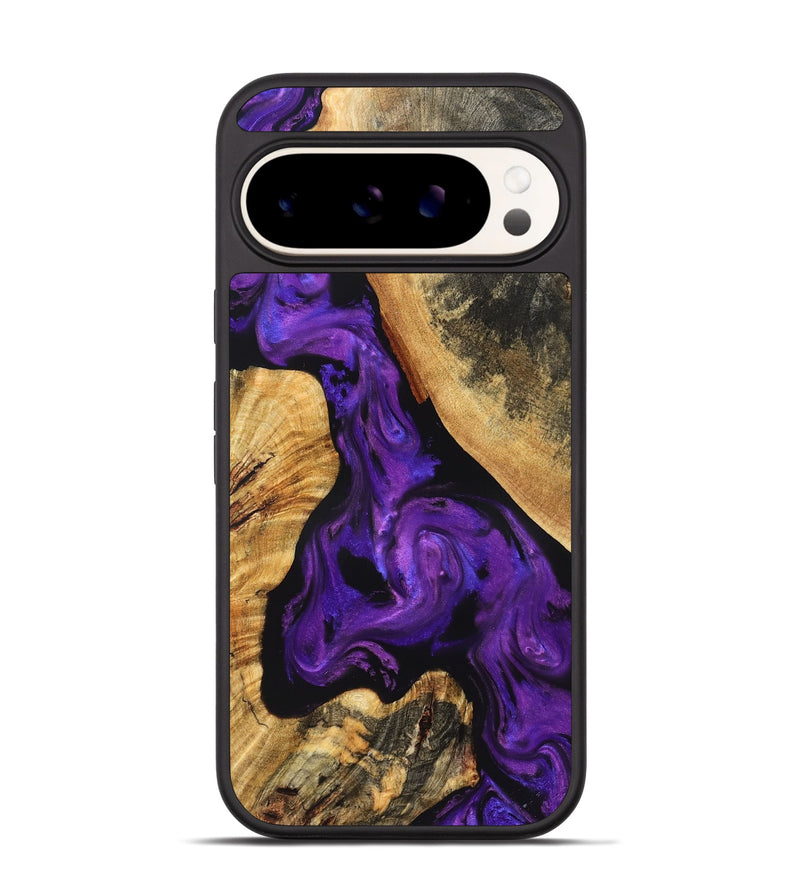 Pixel 9 Wood Phone Case - Clover (Purple, 825198)