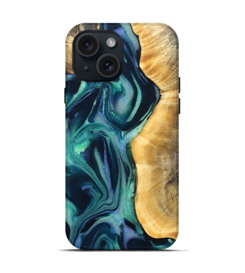 iPhone 15 Wood Live Edge Phone Case - Annabel (Cosmos, 825208)