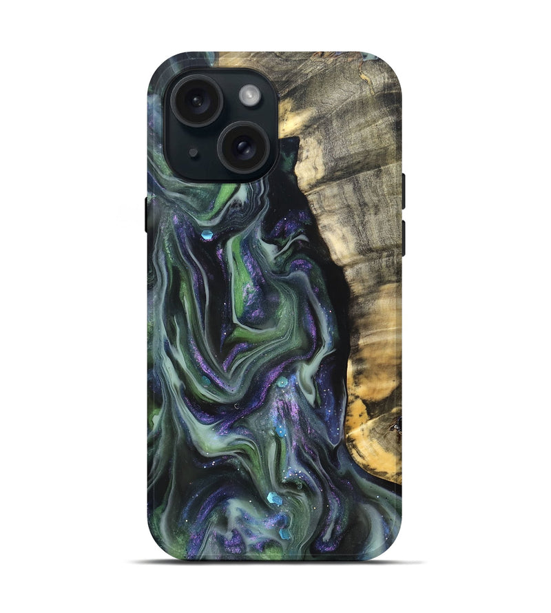 iPhone 15 Wood Live Edge Phone Case - Omar (Cosmos, 825212)