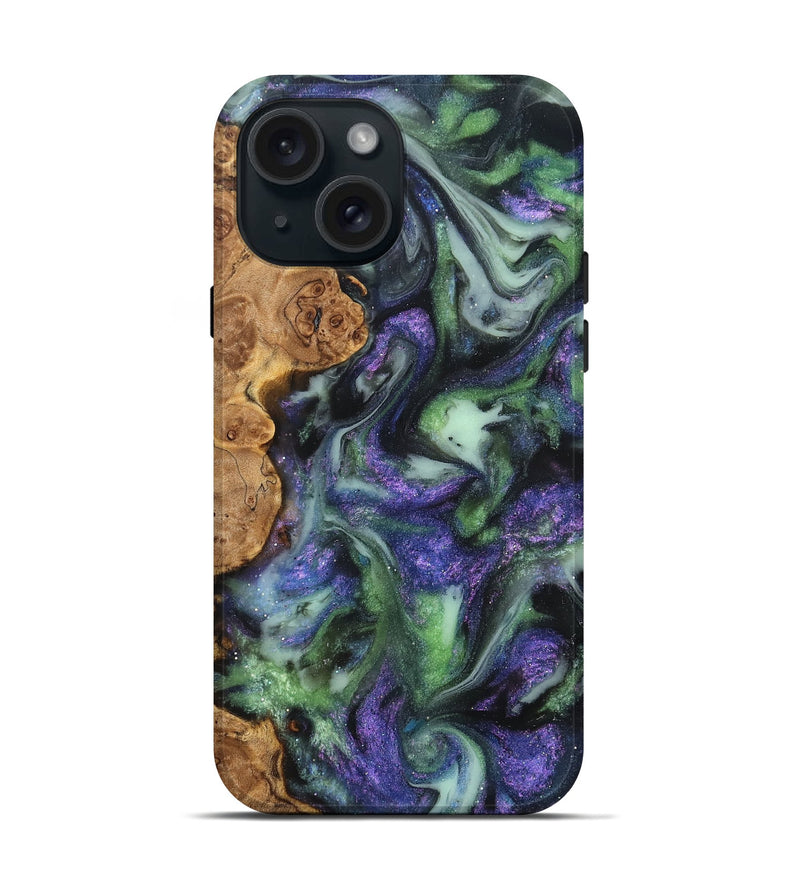 iPhone 15 Wood Live Edge Phone Case - Petra (Cosmos, 825216)