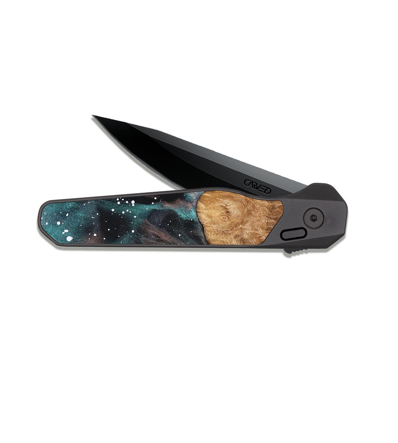 EDC Dark Slate Wood Pocket Knife - Evalyn (Cosmos, 825227)