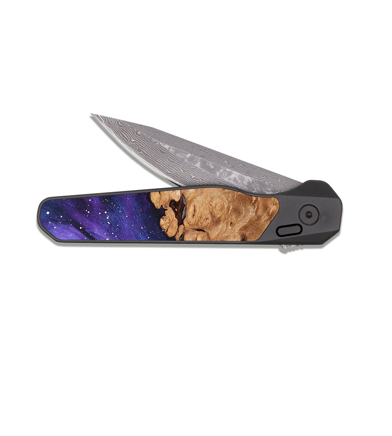 EDC Dark Damascus Wood Pocket Knife - Dee (Cosmos, 825238)