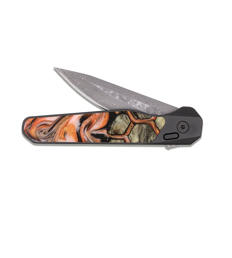 EDC Dark Damascus Wood Pocket Knife - Jaiden (Pattern, 825241)