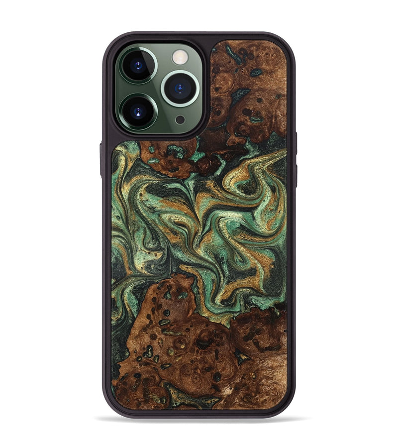 iPhone 13 Pro Max Wood Phone Case - Mary (Green, 825264)