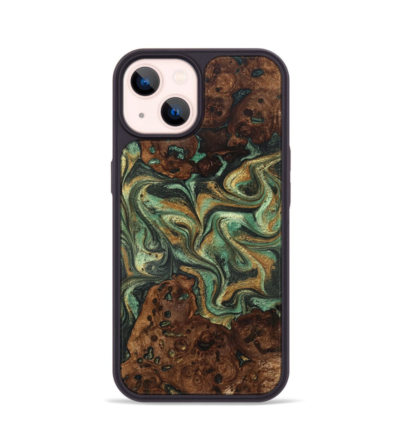 iPhone 14 Wood Phone Case - Mary (Green, 825264)
