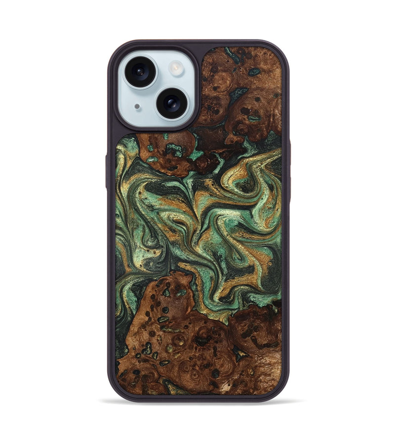 iPhone 15 Wood Phone Case - Mary (Green, 825264)