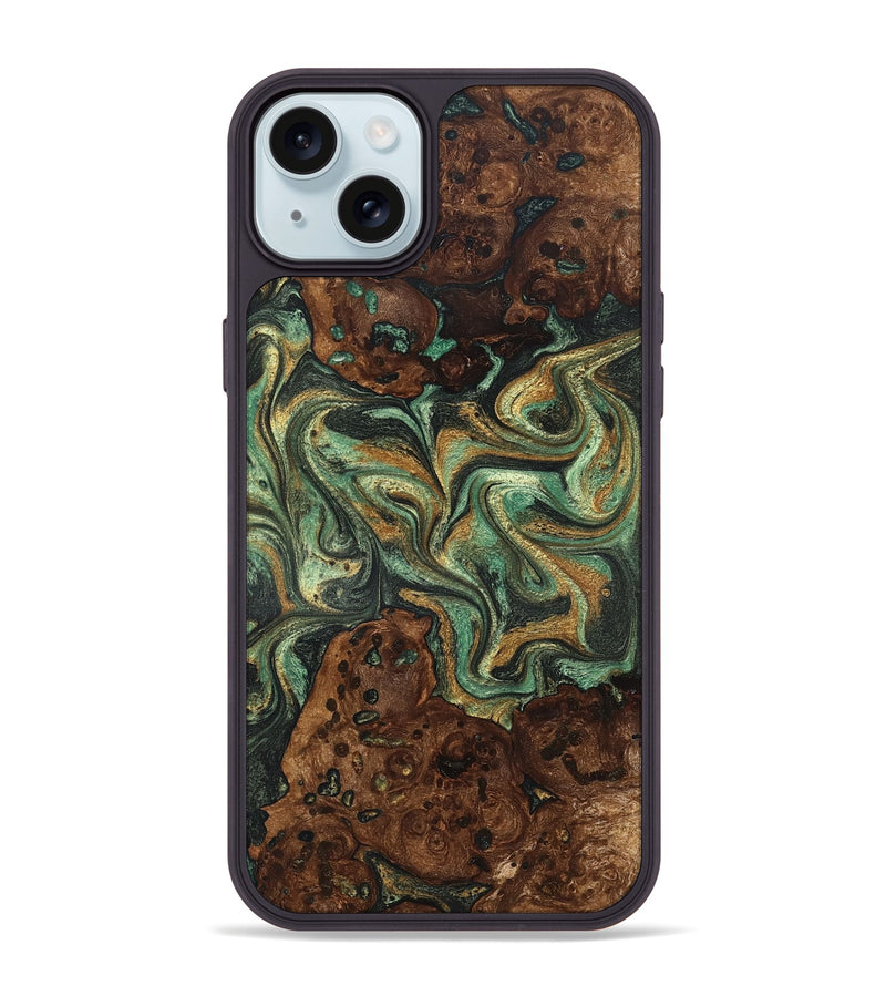 iPhone 15 Plus Wood Phone Case - Mary (Green, 825264)