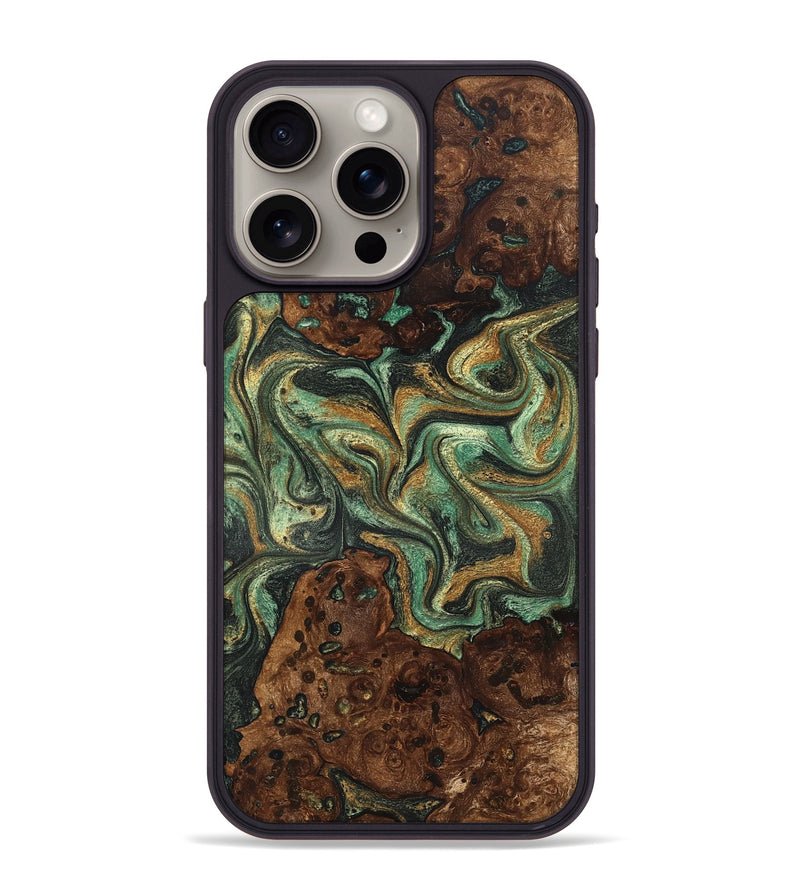 iPhone 15 Pro Max Wood Phone Case - Mary (Green, 825264)
