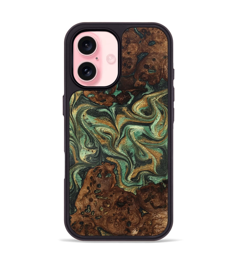 iPhone 16 Wood Phone Case - Mary (Green, 825264)
