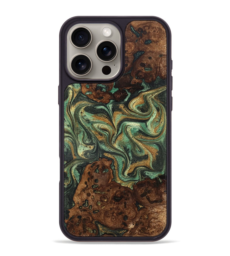 iPhone 16 Pro Max Wood Phone Case - Mary (Green, 825264)