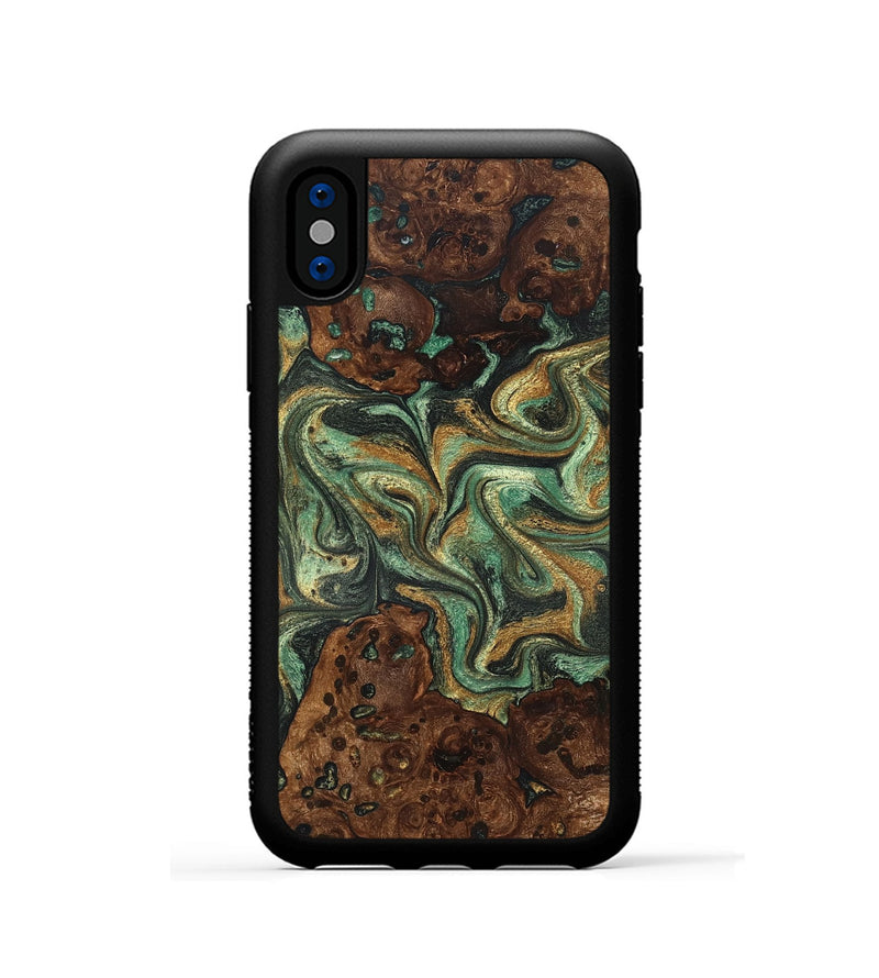 iPhone Xs Wood Phone Case - Mary (Green, 825264)