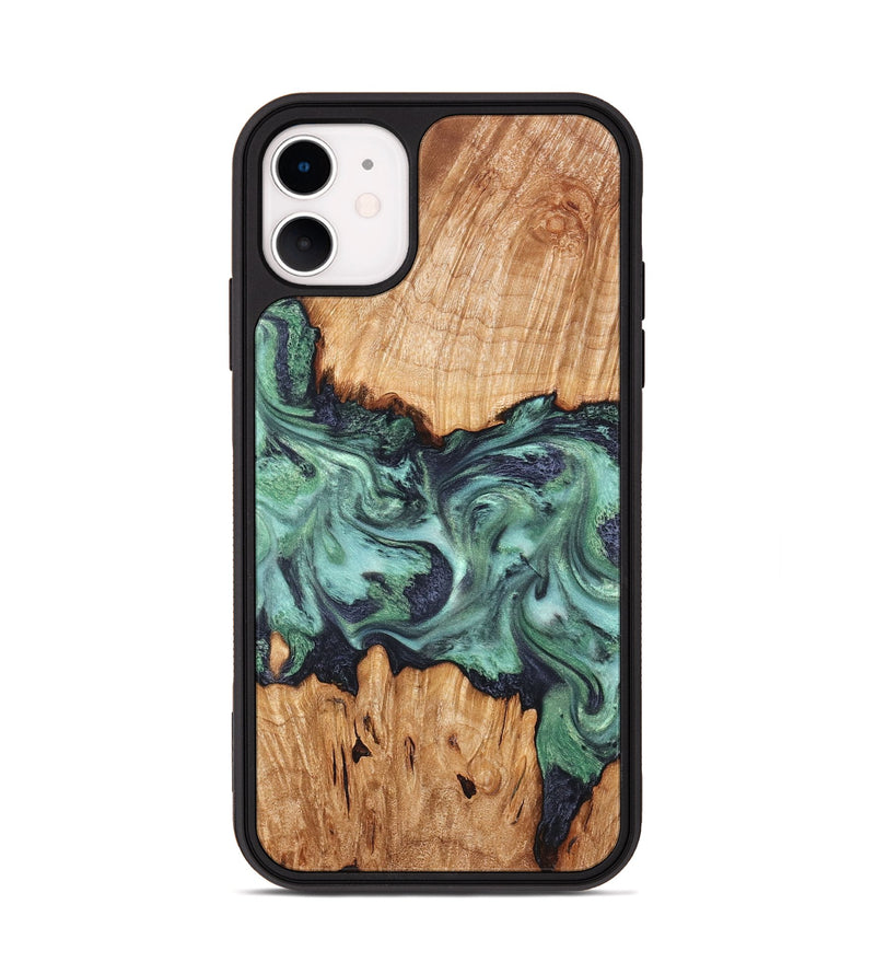 iPhone 11 Wood Phone Case - Ari (Green, 825265)