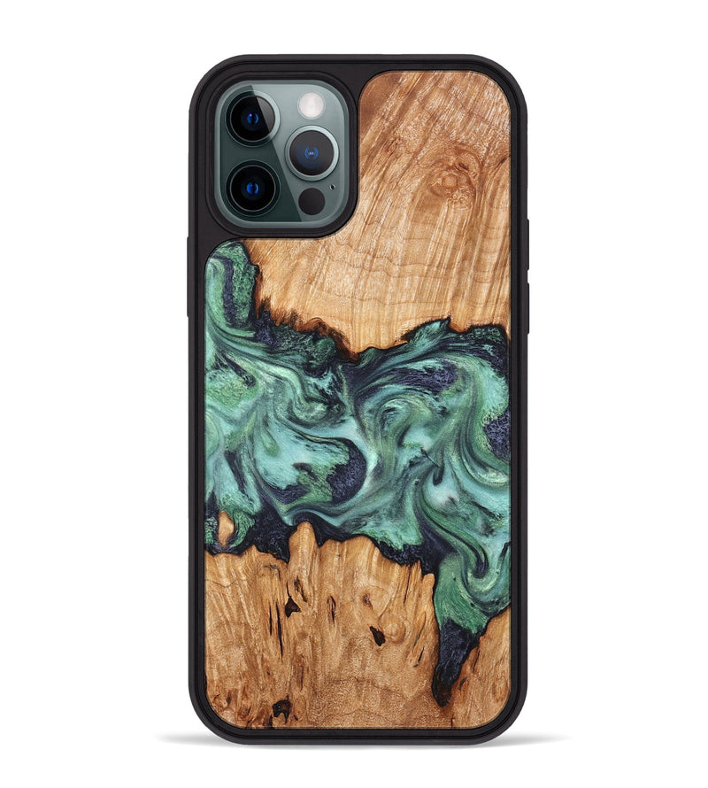 iPhone 12 Pro Max Wood Phone Case - Ari (Green, 825265)