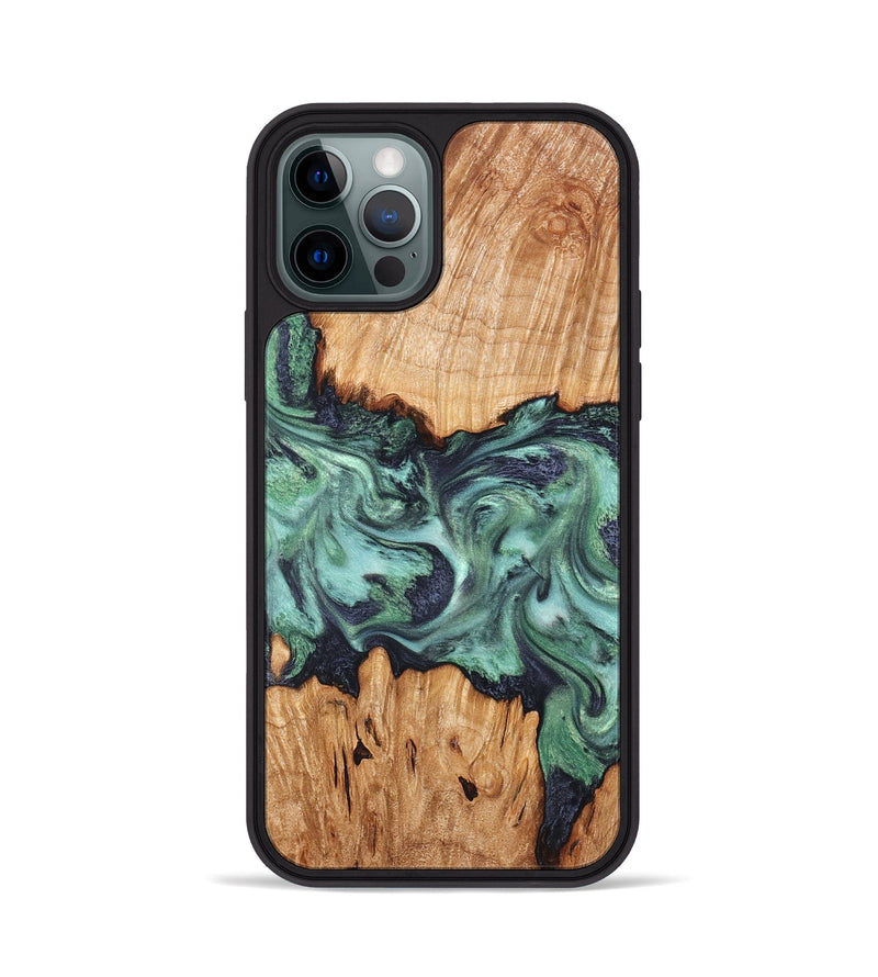 iPhone 12 Pro Wood Phone Case - Ari (Green, 825265)