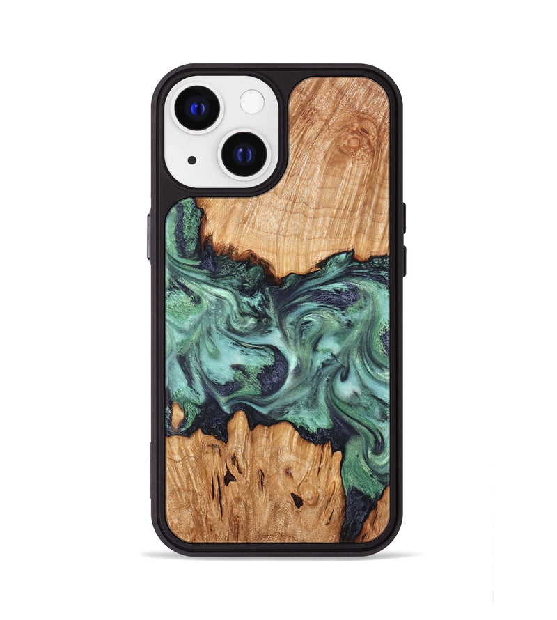 iPhone 13 Wood Phone Case - Ari (Green, 825265)