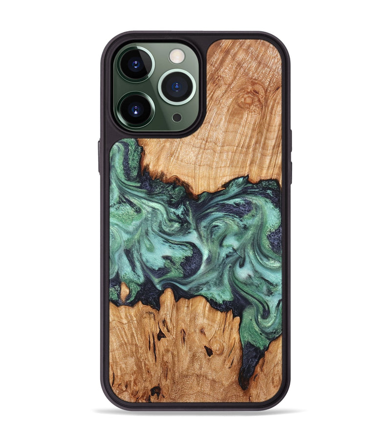 iPhone 13 Pro Max Wood Phone Case - Ari (Green, 825265)
