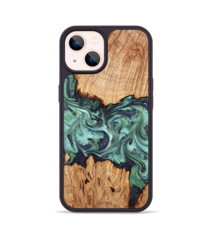 iPhone 14 Wood Phone Case - Ari (Green, 825265)