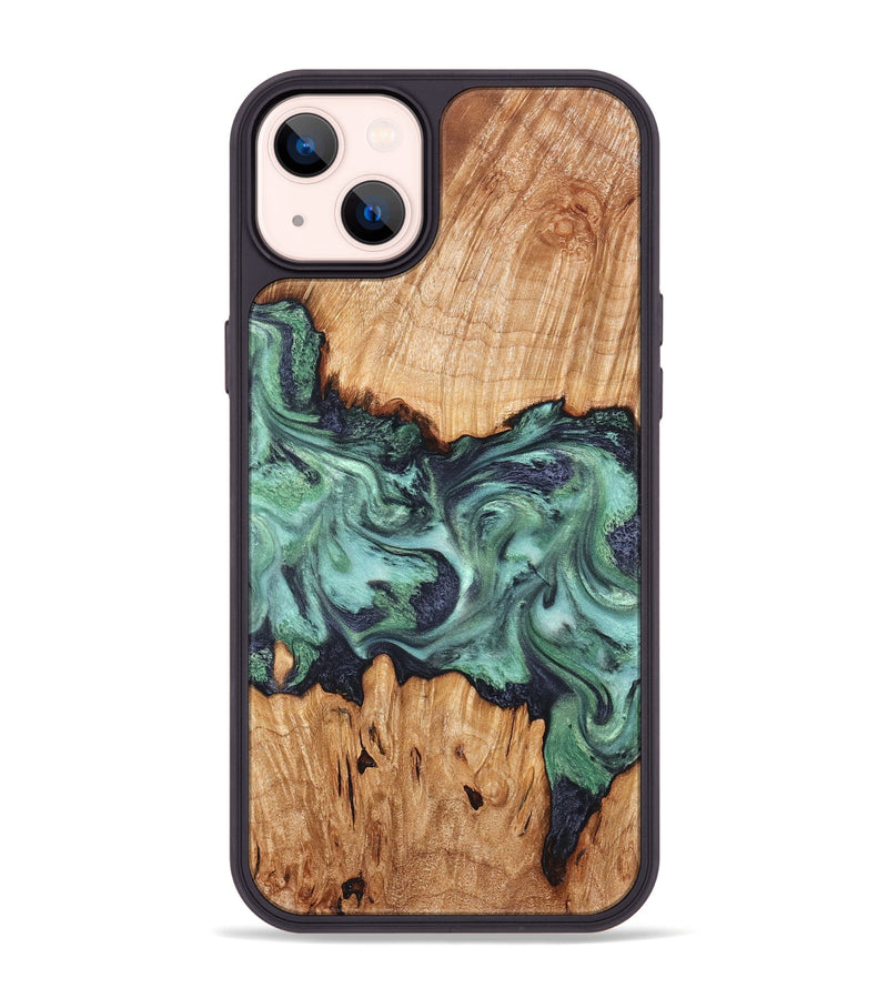iPhone 14 Plus Wood Phone Case - Ari (Green, 825265)