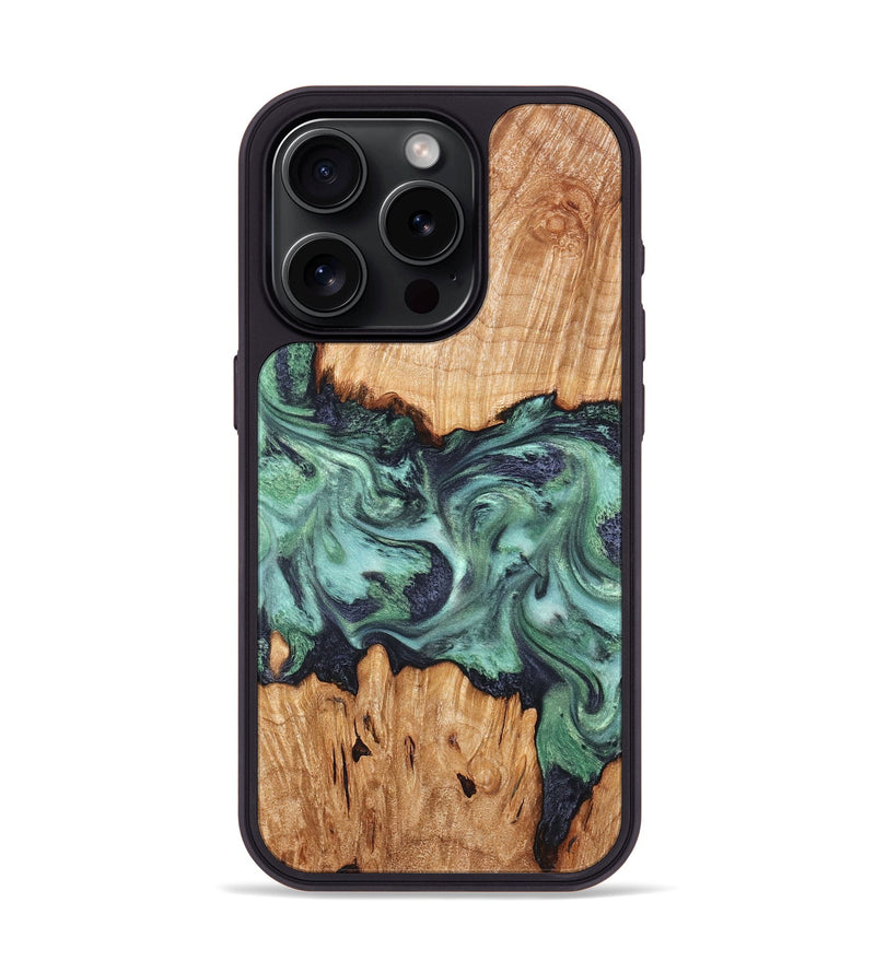 iPhone 15 Pro Wood Phone Case - Ari (Green, 825265)