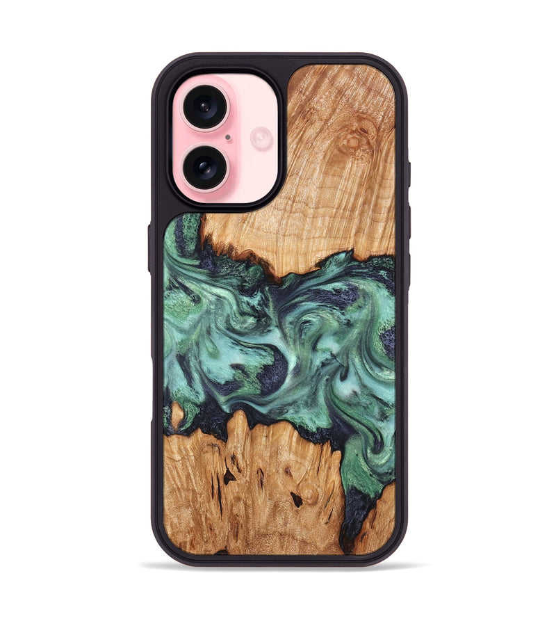 iPhone 16 Wood Phone Case - Ari (Green, 825265)