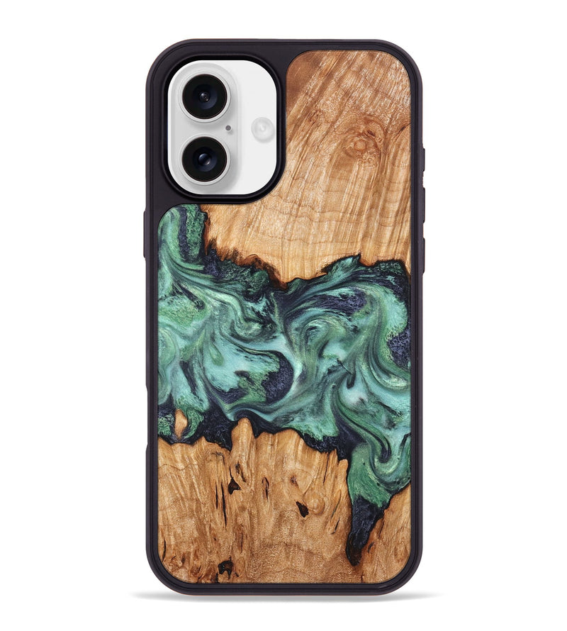 iPhone 16 Plus Wood Phone Case - Ari (Green, 825265)