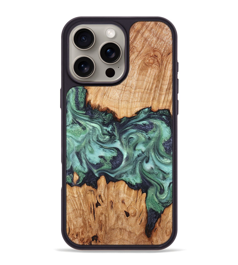 iPhone 16 Pro Max Wood Phone Case - Ari (Green, 825265)