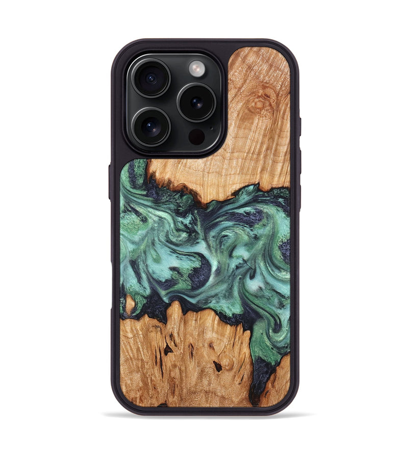 iPhone 16 Pro Wood Phone Case - Ari (Green, 825265)