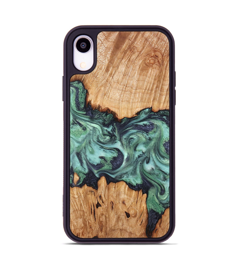 iPhone Xr Wood Phone Case - Ari (Green, 825265)