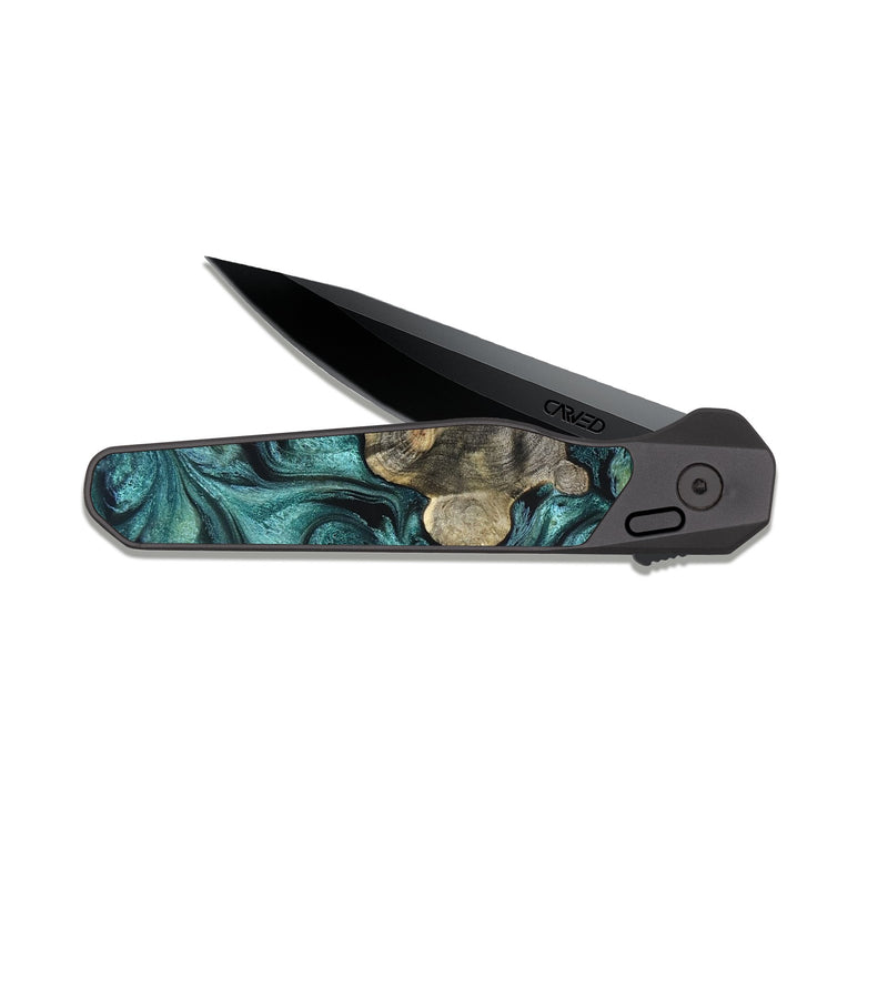EDC Dark Slate Wood Pocket Knife - Leda (Green, 825266)