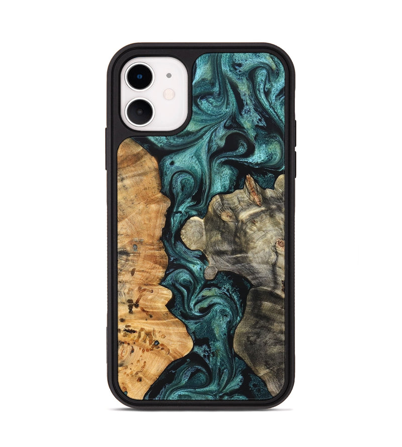 iPhone 11 Wood Phone Case - Leda (Green, 825266)