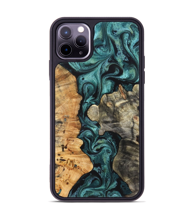iPhone 11 Pro Max Wood Phone Case - Leda (Green, 825266)