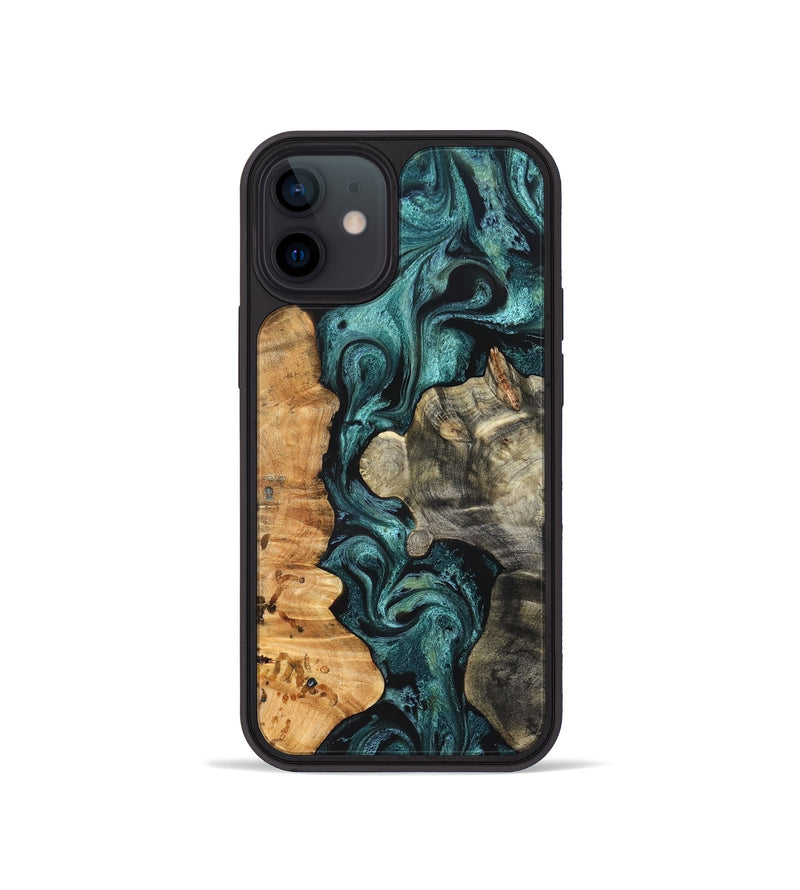 iPhone 12 mini Wood Phone Case - Leda (Green, 825266)