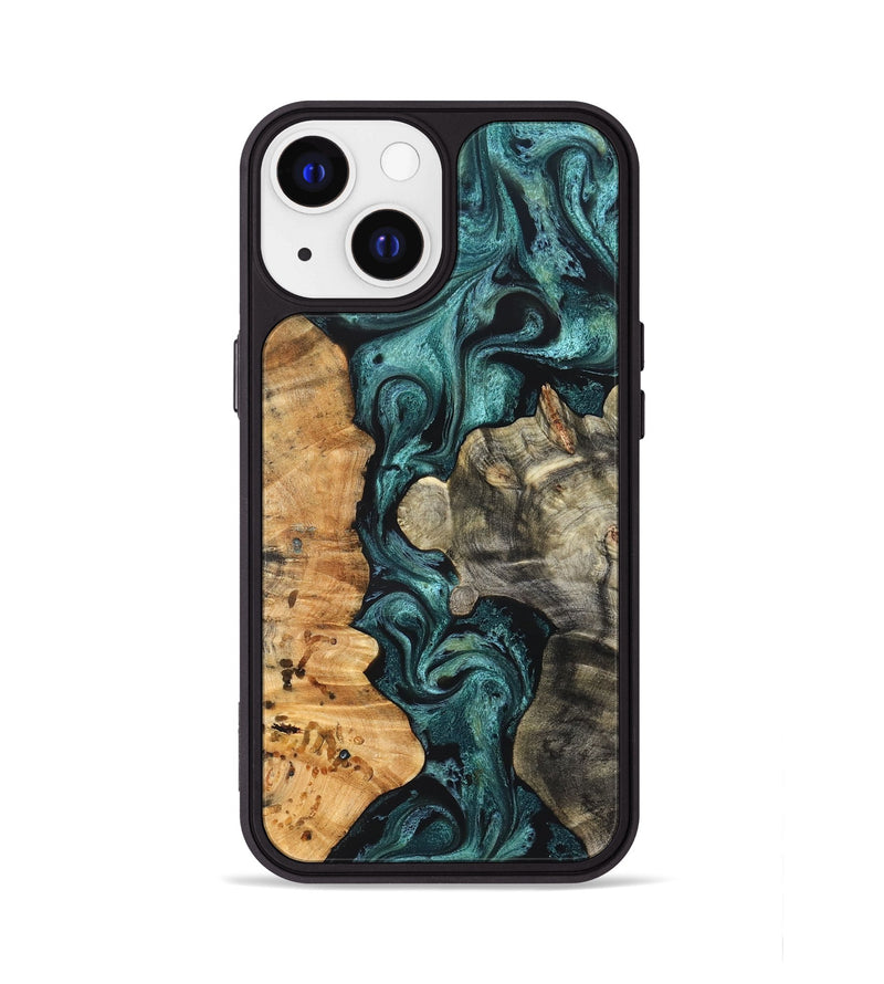 iPhone 13 Wood Phone Case - Leda (Green, 825266)