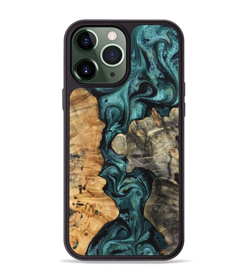 iPhone 13 Pro Max Wood Phone Case - Leda (Green, 825266)