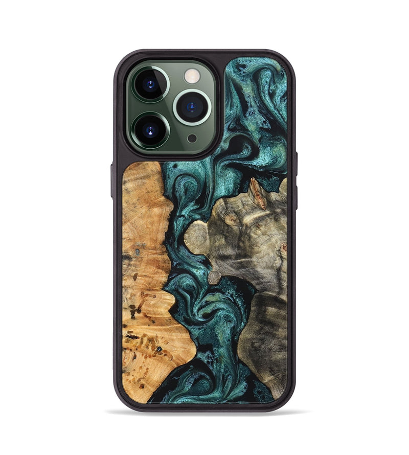 iPhone 13 Pro Wood Phone Case - Leda (Green, 825266)